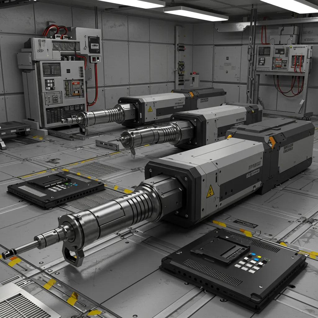 Advanced directed energy weapon systems showcasing power semiconductors in a military context