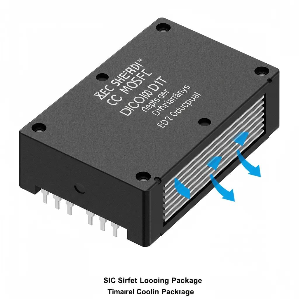 SiC MOSFET cooling package highlighting advanced thermal management features